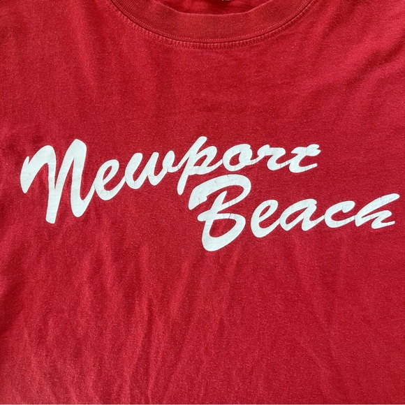 Rustic Red Brandy Melville John Galt Newport Beach Cotton Cropped Tee - Picture 5 of 6